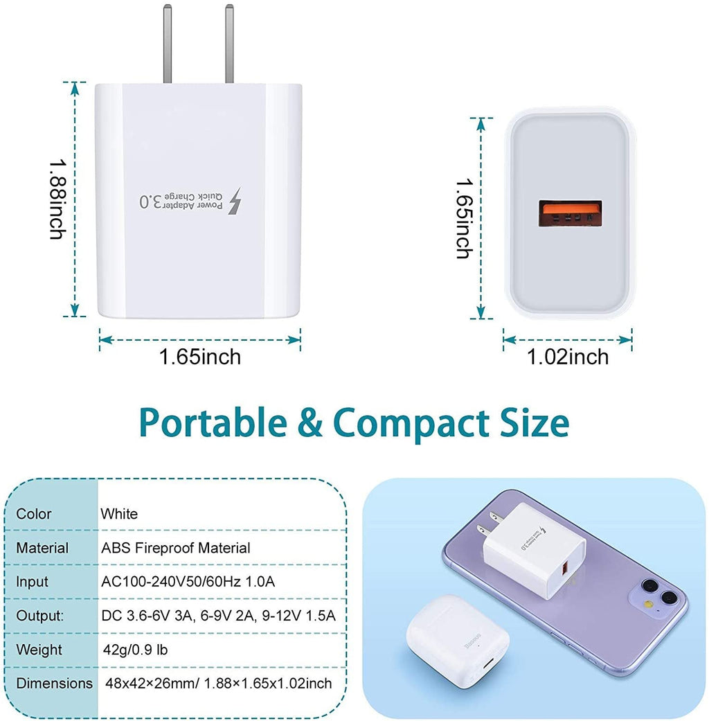 3.0 Quick Charger - 18W 3Amp USB Wall Charger